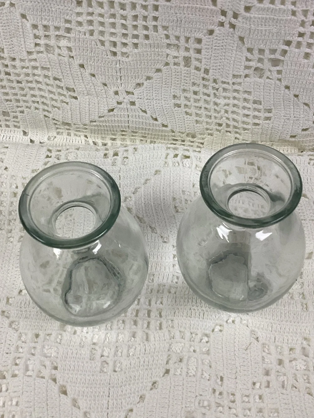 Clear Glass Bud Vases - Set of 2